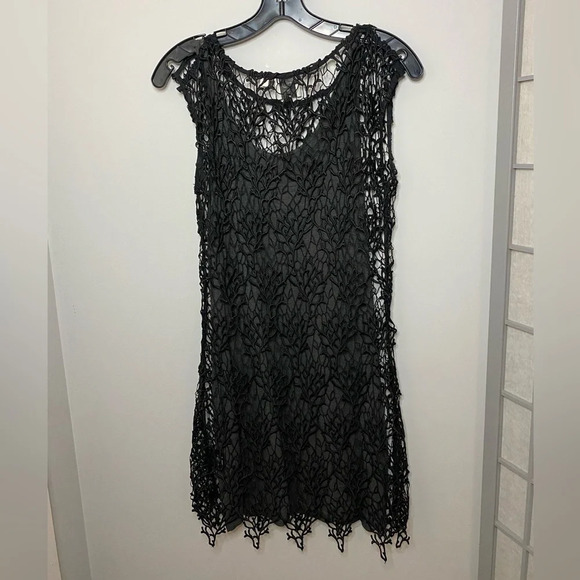 HD in Paris for Anthropologie - Crochet Overlay Dress coral pattern US4 - unique - Picture 4 of 8